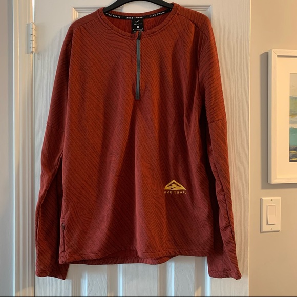 Nike Other - Men’s Nike Trail Dri-Fit Red/Orange Long Sleeve Shirt M